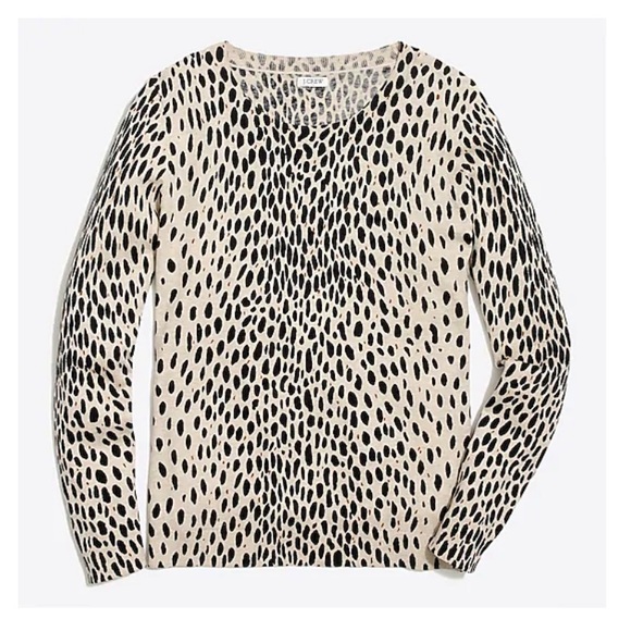 J. Crew Factory Sweaters - J Crew Leopard Teddie Sweater Size XS